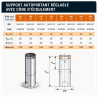 Support autoportant avec écoulement réglable de 35 à 55 cm Therminox TI-ZI / TR-ZR Poujoulat