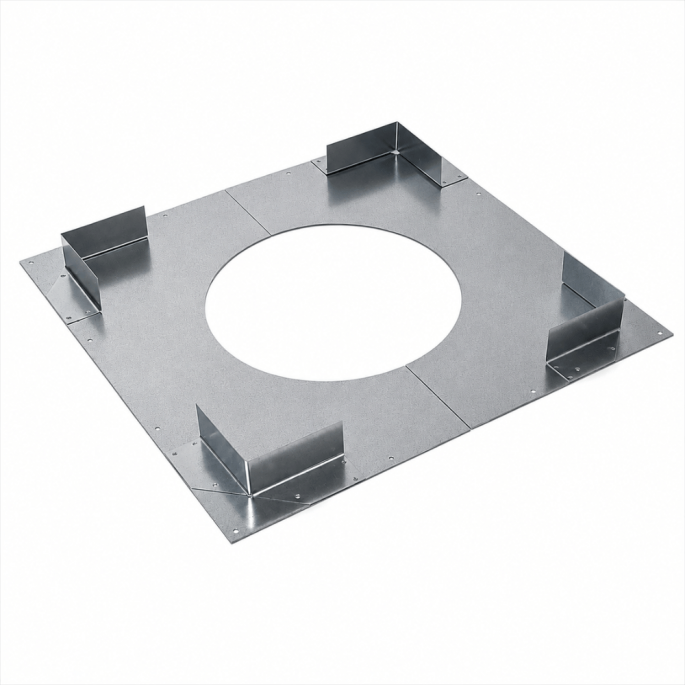 Plaque distance sécurité non ventilée D 230 Poujoulat Inox-Galva