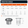 Reduction conique raccordement inox ou emaillé Poujoulat
