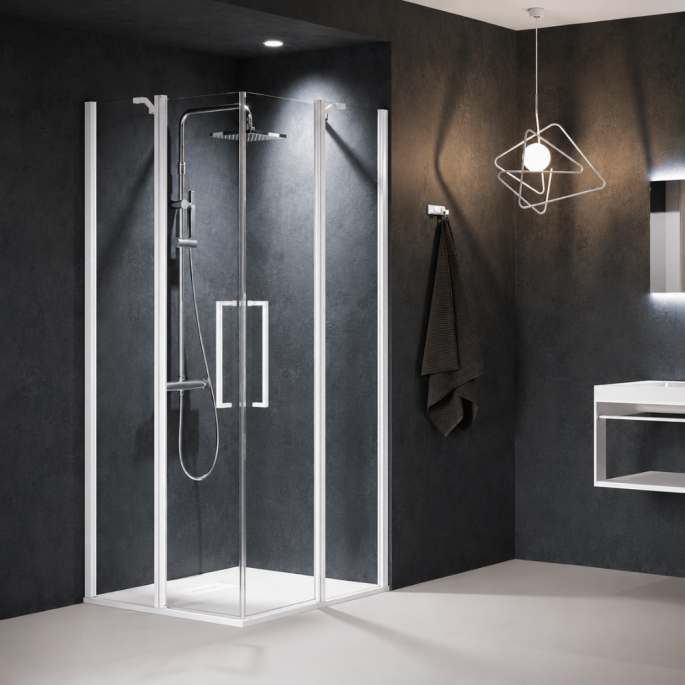 Porte de douche accès d'angle Young A Novellini
