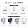 Porte de douche accès d'angle Young A Novellini