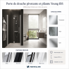 Porte de douche pivotante et pliante Young 1BS Novellini