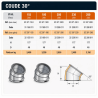 Coude Poujoulat Inox-Galva D 200 30 °