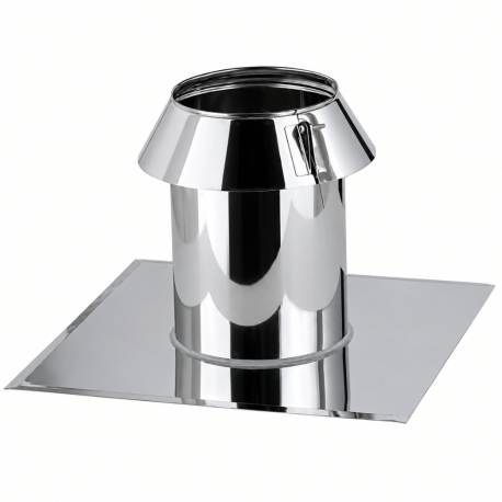 Solin Inox toit SIO plat avec collerette Poujoulat D 150