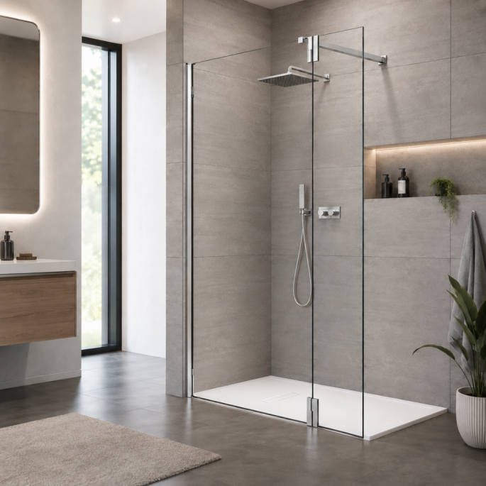 Pack Paroi de douche Fast 6 mm + Receveur Custom blanc mat 3.5cm Novellini