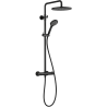 Pack de douche finition noir : Paroi + receveur + colonne