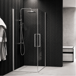 Porte de douche accès d'angle 2 portes pivotantes Young 2G Novellini