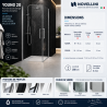 Porte de douche accès d'angle 2 portes pivotantes Young 2G Novellini