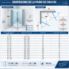 Porte de douche accès d'angle 2 portes pivotantes Young 2G Novellini