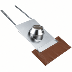 Solin Inox 15 à 30° tuile (y compris kit d'étancheité) avec collerette Therminox Poujoulat TI