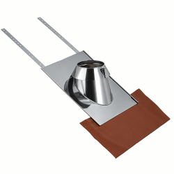 Solin Inox 30 à 45° tuile (y compris kit d'étancheité) avec collerette Therminox Poujoulat TI
