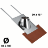 Solin Inox 30 à 45° tuile (y compris kit d'étancheité) avec collerette Therminox Poujoulat TI
