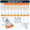 Solin Inox 30 à 45° tuile (y compris kit d'étancheité) avec collerette Therminox Poujoulat TI