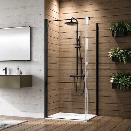 Paroi de douche fixe pour porte battante Young F Novellini
