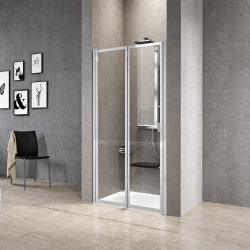 Portes de douche pliantes Free 2 P version haute en niche Novellini
