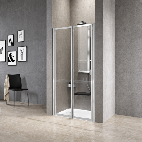 Portes de douche pliantes Free 2 P version haute en niche Novellini
