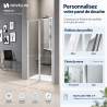 Portes de douche pliantes Free 2 P version haute en niche Novellini