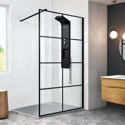 Paroi de douche fixe sérigraphié noir Club O'Design
