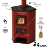 Poêle à bois 6,1 kW Nora Angle MBS avec plaque de cuisson