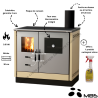 Cuisinière à bois 9.9 kW Kara Inox MBS