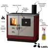 Cuisinière à bois 9.9 kW Kara Inox MBS