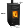 Poêle à bois 7,1 kW Tyra MBS avec plaque de cuisson