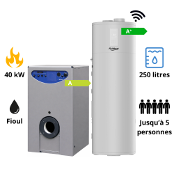 Pack Chaudière fioul Sime Estelle 5 + chauffe eau thermodynamique 250 L Fluidheat