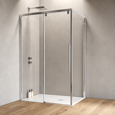 Porte de douche coulissante à 2 panneaux dont 1 fixe Acrux SAMO