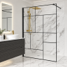 Paroi de douche fixe sérigraphié Noir FOX O'design