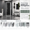 Porte de douche battante Lunes 2.0 Pentagono G 88.5-91.5 cm Novellini