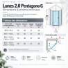Porte de douche battante Lunes 2.0 Pentagono G 88.5-91.5 cm Novellini