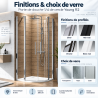 Porte de douche 1/4 de cercle Young R2 Novellini