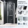 Porte de douche 1/4 de cercle à 3 panneaux Young R1 Novellini