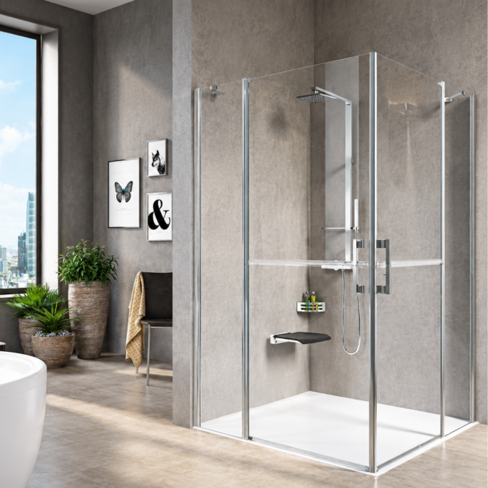 Paroi de douche 2 battants + 2 fixes Free 1 A Novellini