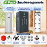 Pack chaudière à granulés BioPellet TOP 30 kW + chauffe-eau thermodynamique Fluidheat 250 L + ballon tampon + accessoires
