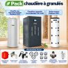 Pack chaudière à granulés BioPellet TOP 24 kW + chauffe-eau thermodynamique Fluidheat 250 L + ballon tampon + accessoires