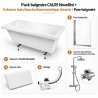 Pack baignoire 180x80 CALOS Novellini + Colonne bain/douche thermostatique chromé + Pare-baignoire