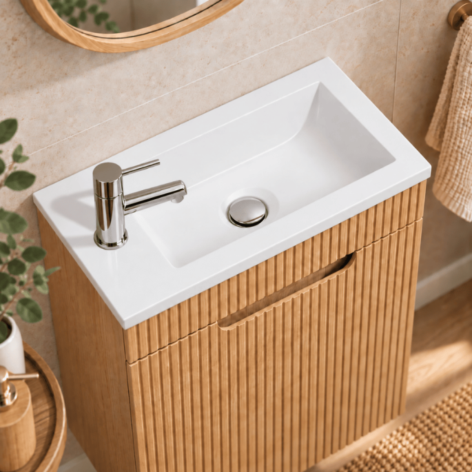 Vasque lave-mains - 40 cm - Blanc brillant