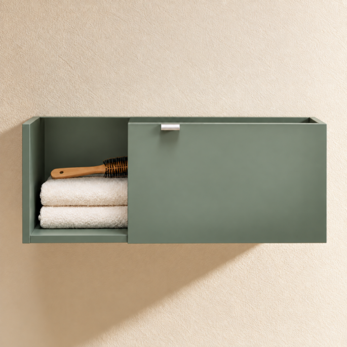 Meuble lave-mains 61 cm – version porte à droite – Royal vert mat - Azurlign