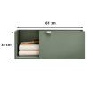 Ensemble lave-mains : meuble Iglou Azurlign 61 cm + vasque + plan + robinetterie – Vert mat et chêne