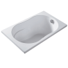 Pack baignoire gain de place 120x70 cm avec siège en teck + vidage