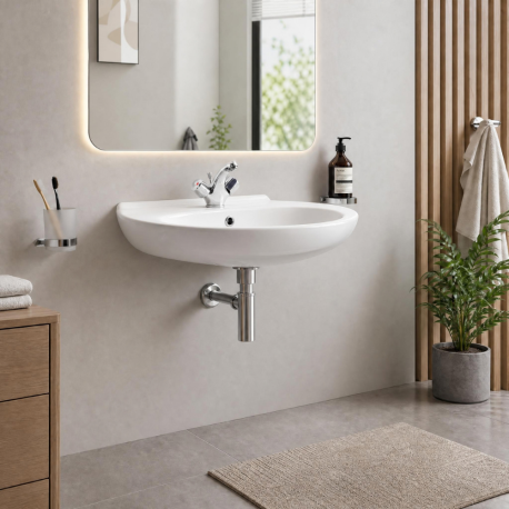Lavabo Aveiro 55 cm - Blanc - Sanindusa