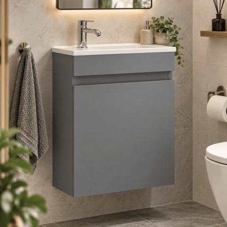 Meuble lave-mains - 40 cm - Gris