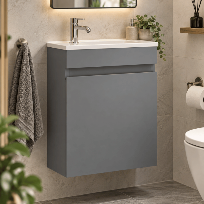 Meuble lave-mains - 40 cm - Gris