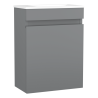 Pack meuble lave-mains + vasque + robinetterie - Gris et Noir