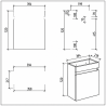 Pack meuble lave-mains + vasque + robinetterie - Gris et Noir
