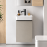 Pack AIDA meuble lave-mains + vasque + robinetterie - Moon Grey et Noir