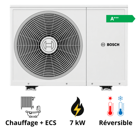Pompe à chaleur Bosch Compress 3800i AW 7 kW R290 + unité intérieure ECS AWMi
