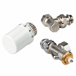 Kit complet corps équerre + tête thermostatique Honeywell