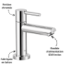 Robinet lavabo 1 seule eau ou pré-mélangeur